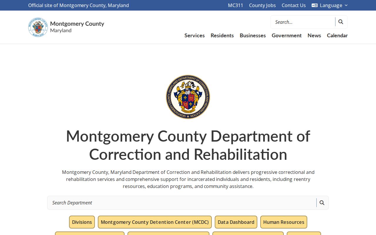 Montgomery County Department of Correction and Rehabilitation overview